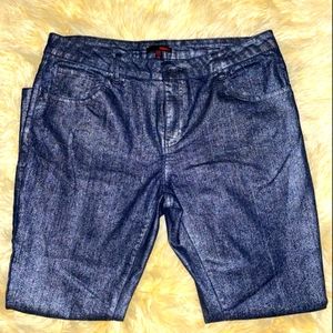 Dark gray, metallic Bongo jeans.